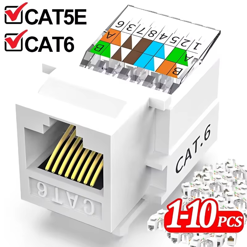 Rj45 Jack - RJ45ネットワークモジュール RJ45コネクタ情報ソケット CAT6ケーブル パッチパネル 壁用アダプターカプラ ネットワークパッチパネルモジュール