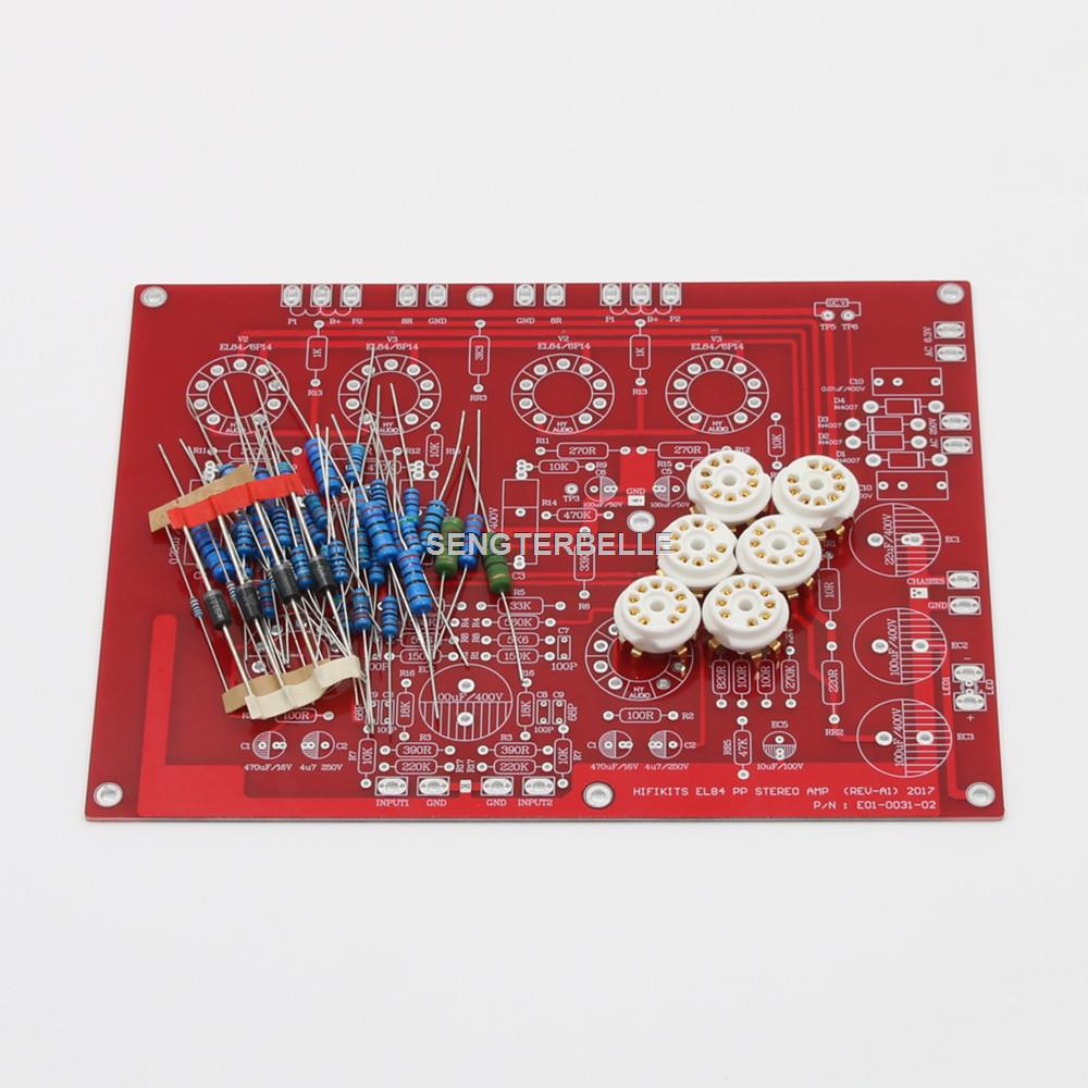 Hifi Amplifier Board - HiFi EL84 +ECF80 ステレオプッシュプル真空管アンプボードキット 12W +12W（PCB