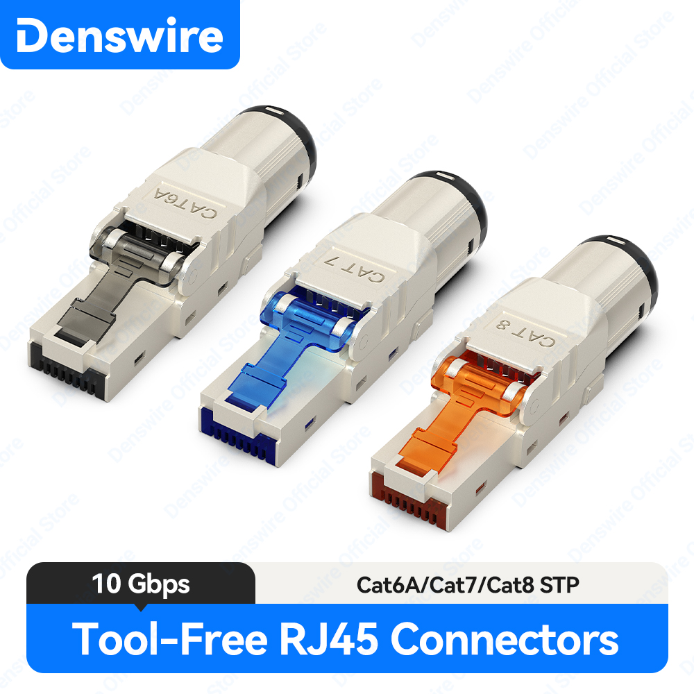 Rj45 Jack - デンスワイヤー 工具不要 RJ45 コネクタ | CAT8/Cat7/Cat6Aケーブル用亜鉛合金STPイーサネットプラグ