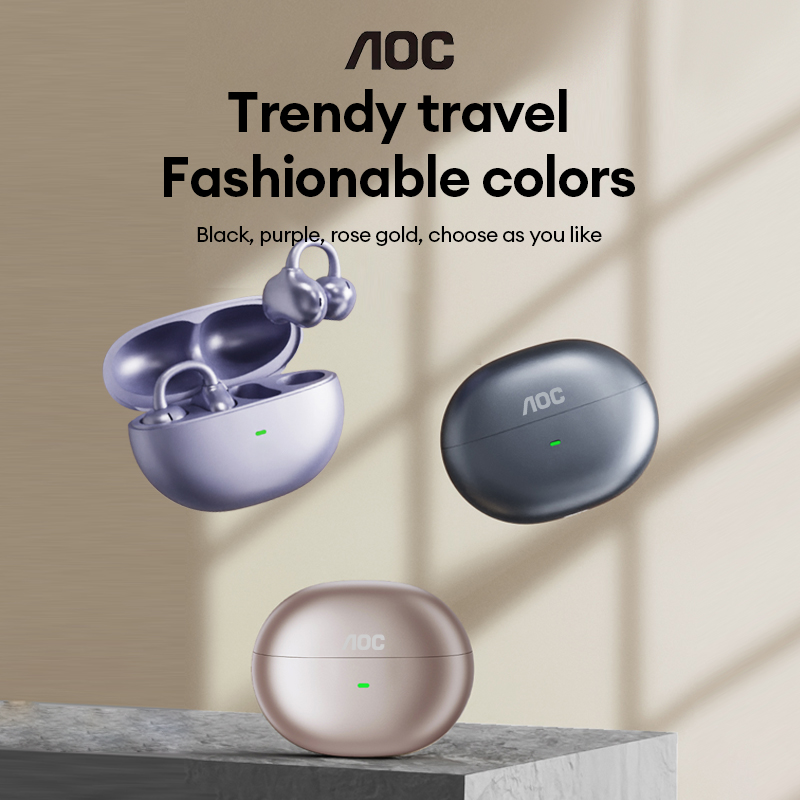 Audio Cable Rca - AOC ACD2544 ワイヤレスBluetoothイヤークリップイヤホン オープンイヤーヘッドホン サラウンドステレオサウンド 低遅延