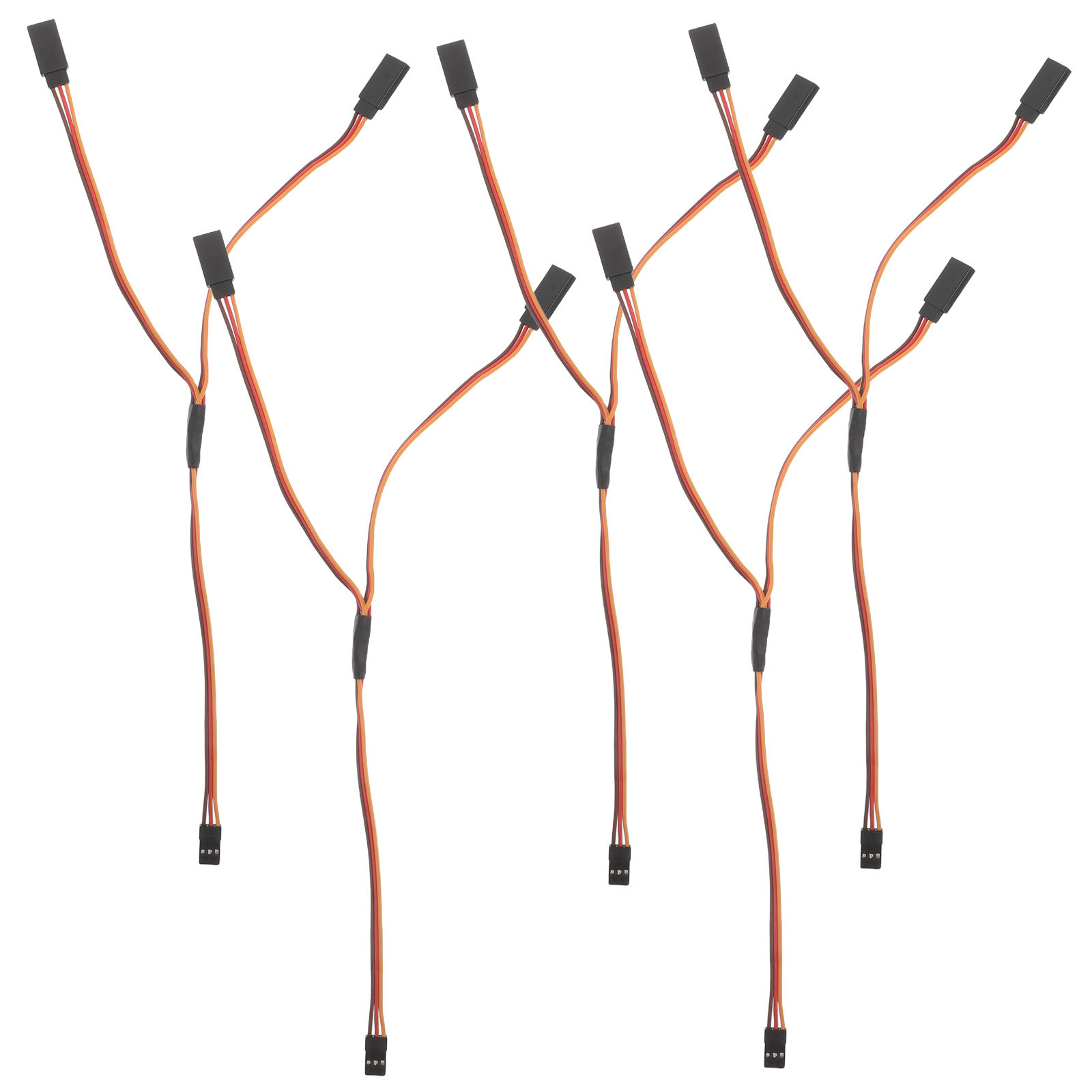 Rca Cable - 5本セット RC航空機用サーボケーブル 300mm Y型コネクター スプリッター 60-ワイヤー