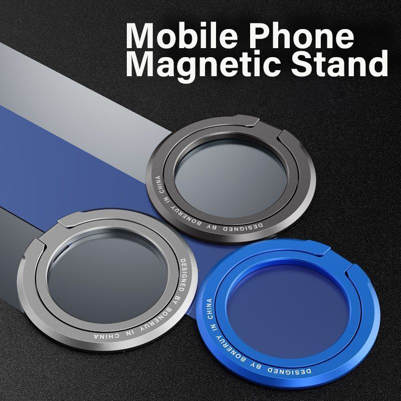 Knob Aluminum - マグネット式スマホリングホルダー 360度回転 ° MagSafe対応、回転式の強力磁石グリップ。iPhone用、アルミニウム合金製。