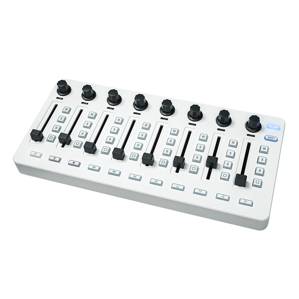 Audio Interface - MIDIコントローラーミキサー、8つのエンコーダー、ソフトウェア制御、オーディオインターフェース、DJ機器、音楽制作、USB電源