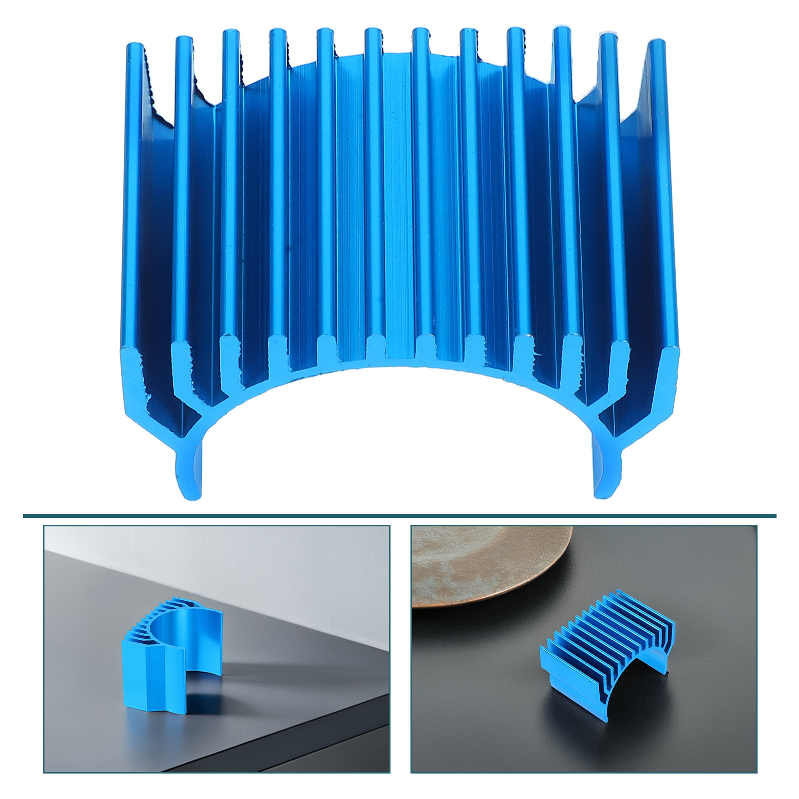 Heatsink Aluminum - 540、550、580モーターに対応する、RCカー用モーター冷却ヒートシンク。アルミニウム合金製。交換用部品。
