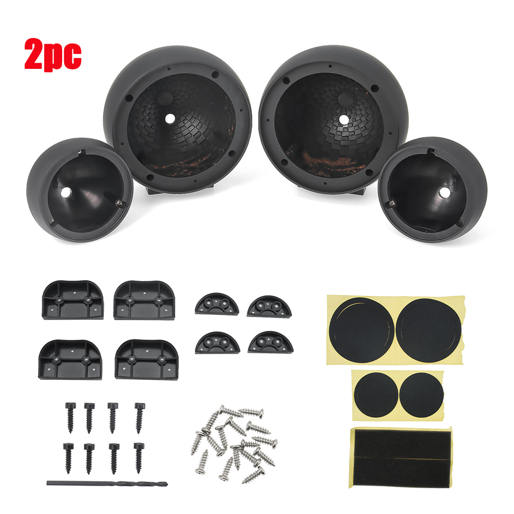 Speaker Enclosure - 2Pc 車中高レンジスピーカーボックスシェルブラケットオーディオメディアホルダートライ周波数非成形 A ピラーホーンスタンドカバー