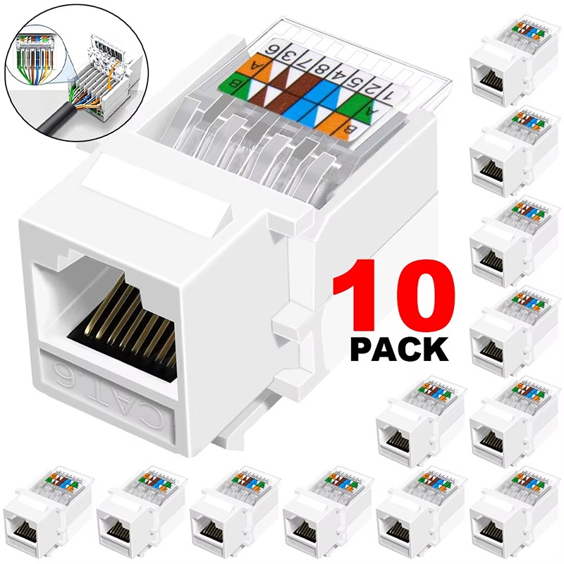 Rj45 Jack - 10 個 Cat6 RJ45 ネットワークモジュールキーストーンアダプタ RJ45