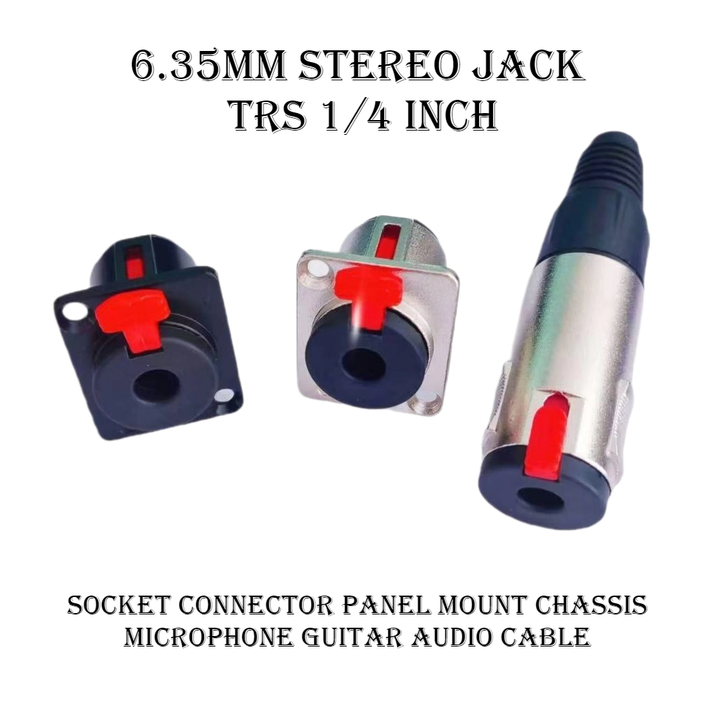 Trs Cable - 1個入り 6.35mmステレオメスジャック TRS 1/4インチパネルマウントソケットコネクタ ギターマイクオーディオケーブル用