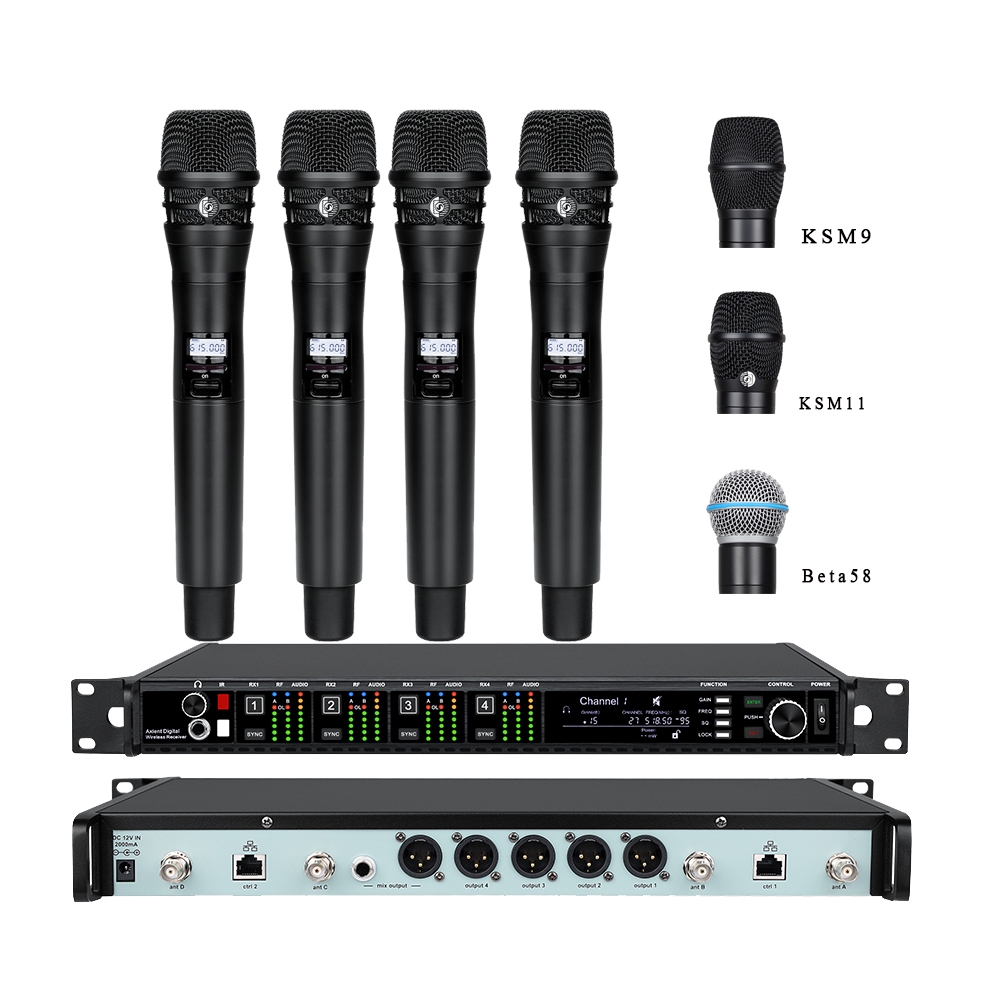 Ribbon Microphone - EIFマイク AD4Q プロフェッショナルワイヤレスマイク 4チャンネル UHF 470-940mhz