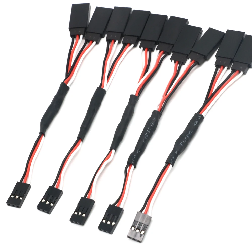 Rca Cable - サーボモーター用延長ケーブル,5本,100/150/200/300/500mm,ジュニアフタバrc,飛行機,ヘリコプター,車,DIY用リード線