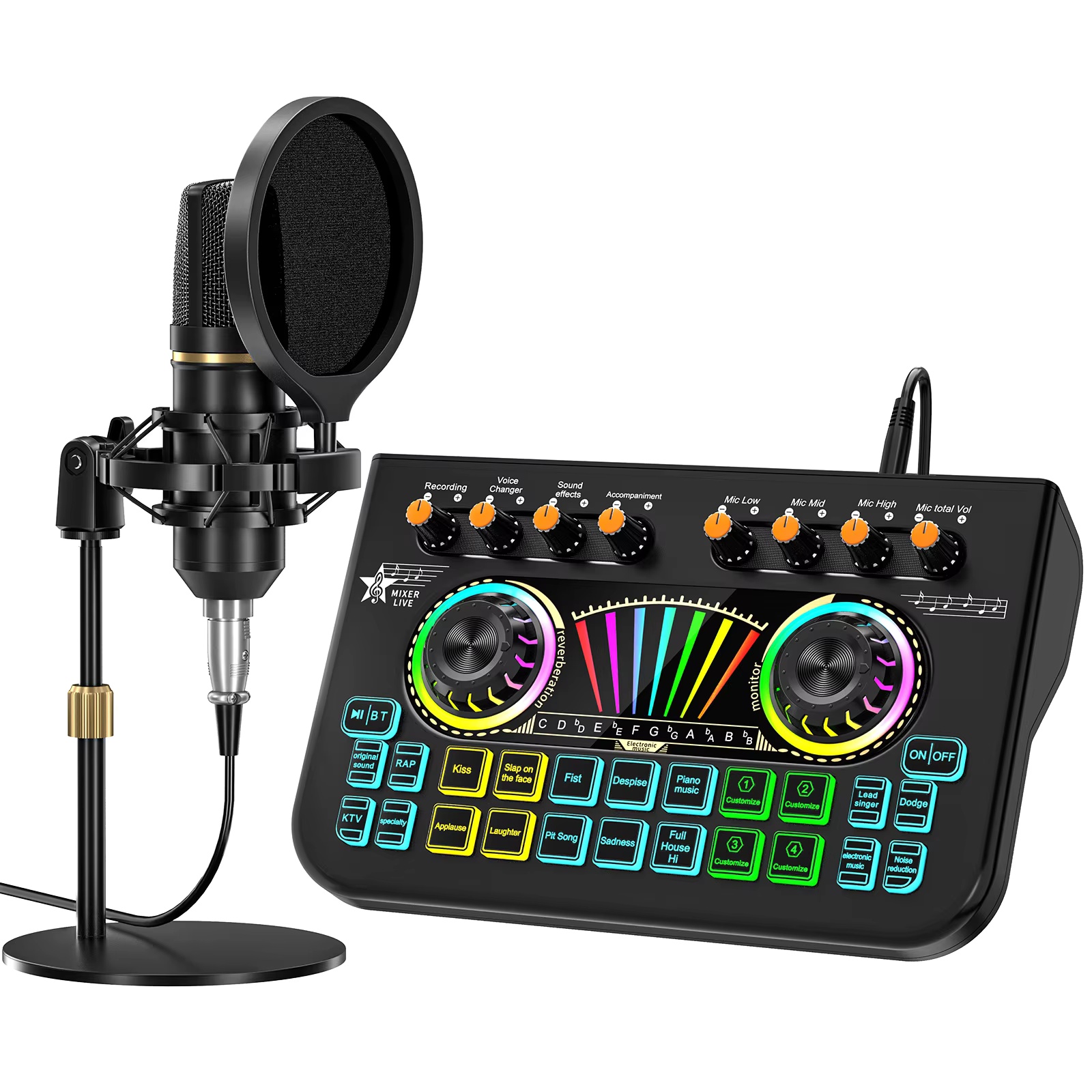 Microphone Capsule - Tenlamp X3 BM800 ポッドキャストマイクバンドルキット、3.5mmコンデンサーマイク、ライブサウンドカードオーディオミキサー、PC、スマホ、ゲーム、ストリーミング、歌、カラオケ、YouTube、Vlog用のプロフェッショナル音楽スタジオフルセットアップ