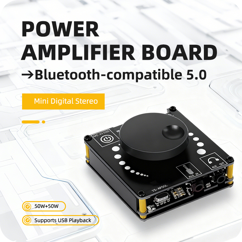 Hifi Amplifier Board - パワーアンプボード ステレオデジタルアンプ 50WX2 - ミニスピーカーパワーボードモジュール Bluetooth
