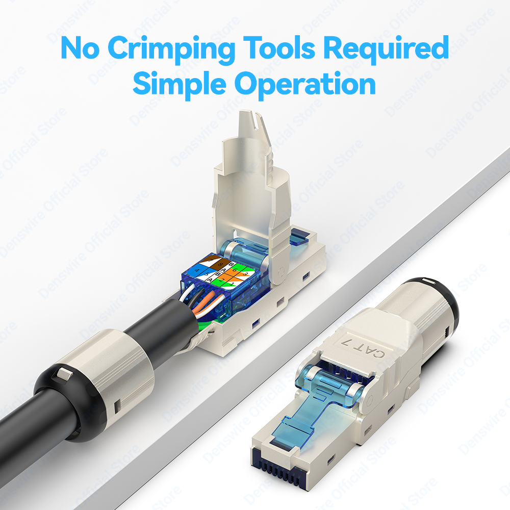 デンスワイヤー 工具不要 RJ45 コネクタ |   CAT - Rj45 Jack のレビューと価格