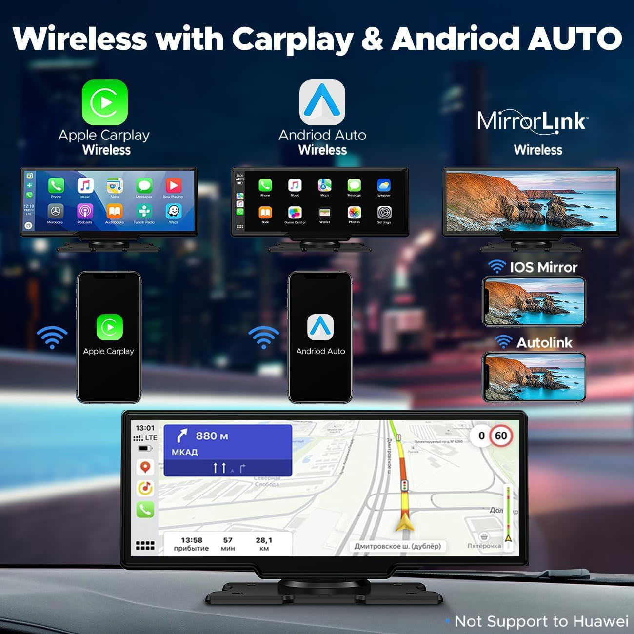 10.26インチ ダッシュカム 4K カープレイ＆アンドロイ - Mdi Cable のレビューと価格