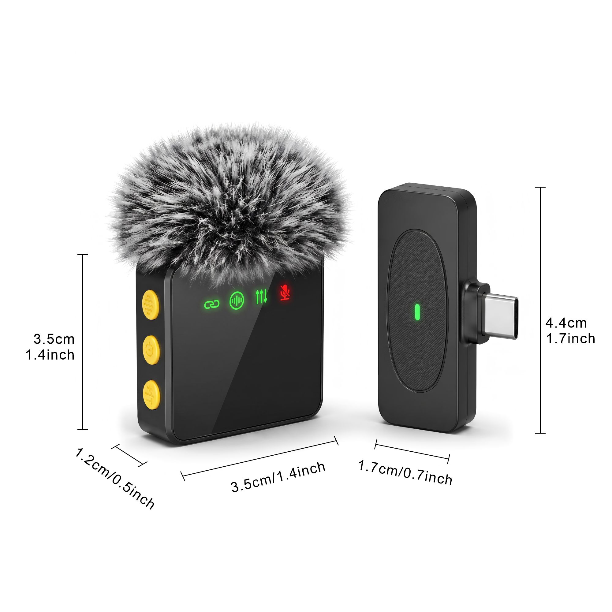 新しいワイヤレスラベリアマイク、USB-Cポート、ノイズリダ - Microphone Capsule のレビューと価格