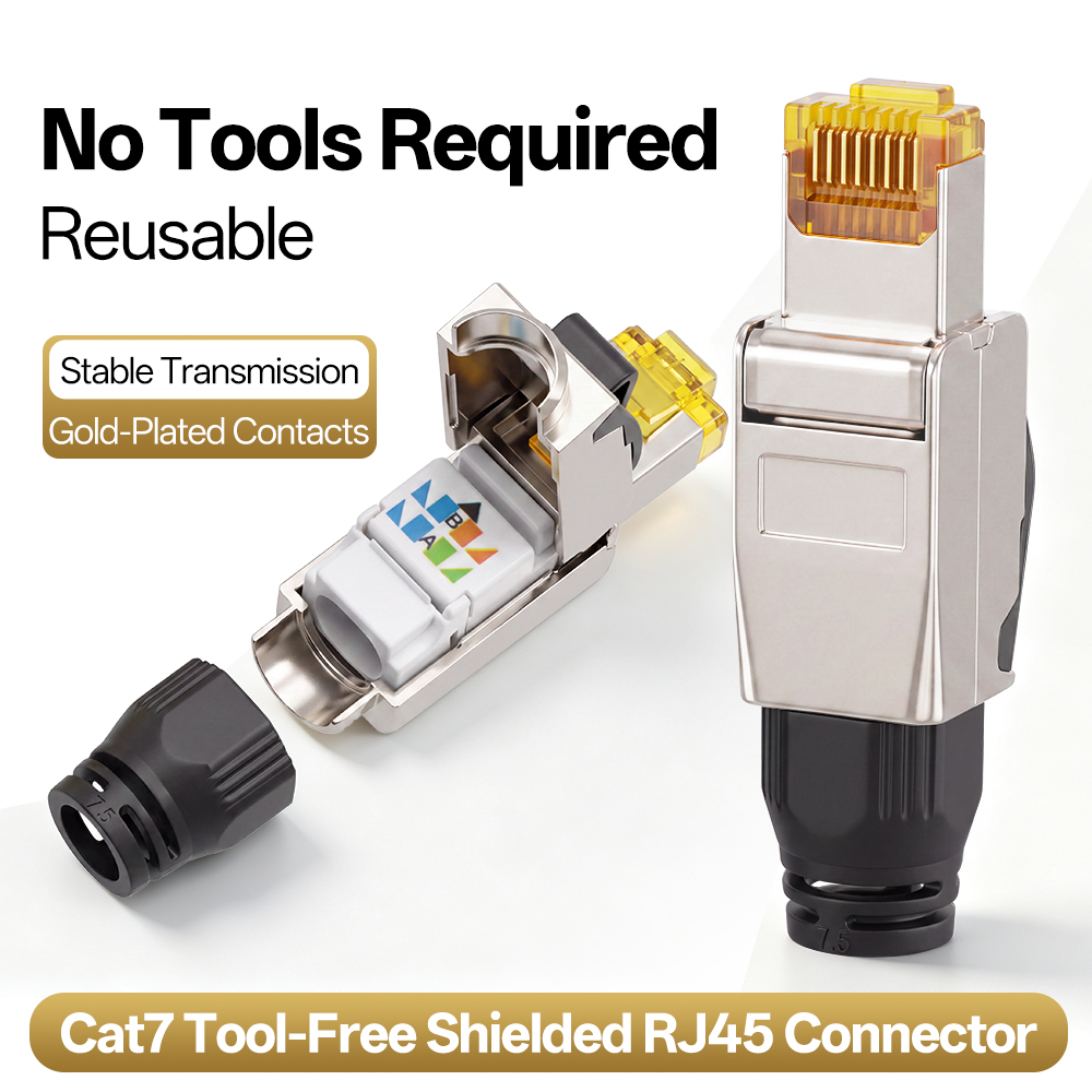 RJ45コネクタ Cat7 工具不要 シールド付き 亜鉛合金 - Rj45 Jack のレビューと価格