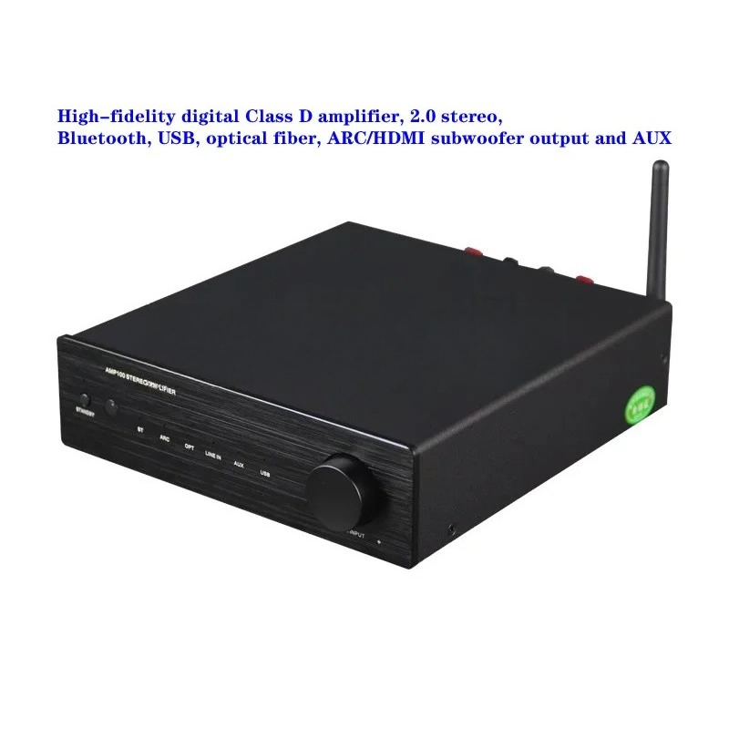 2*50WクラスDデジタルアンプ - 2.0ステレオHiFi - Class D Amplifier のレビューと価格