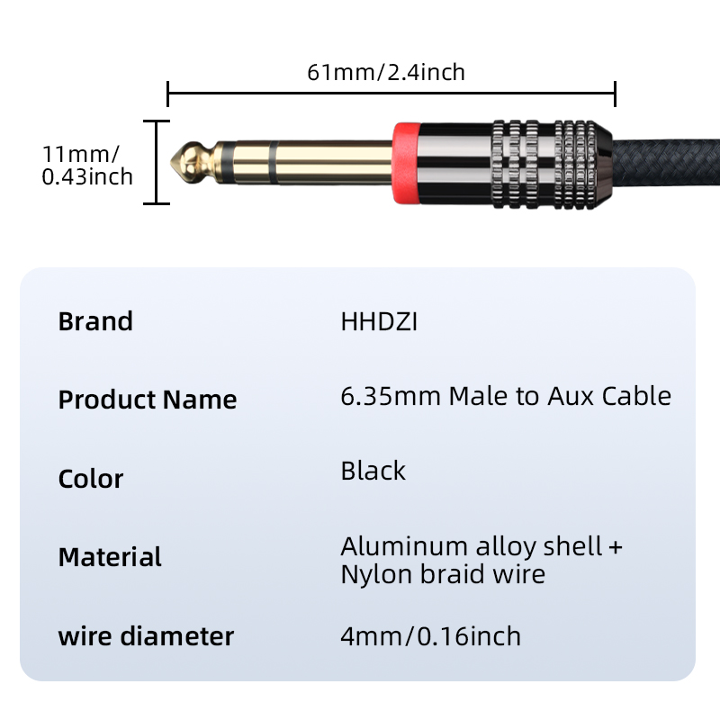 6.35mm TRSギターケーブル ステレオオーディオケーブ - Trs Cable のレビューと価格