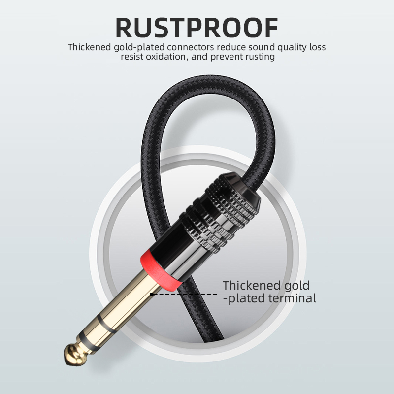6.35mm TRSギターケーブル ステレオオーディオケーブ - Trs Cable のレビューと価格