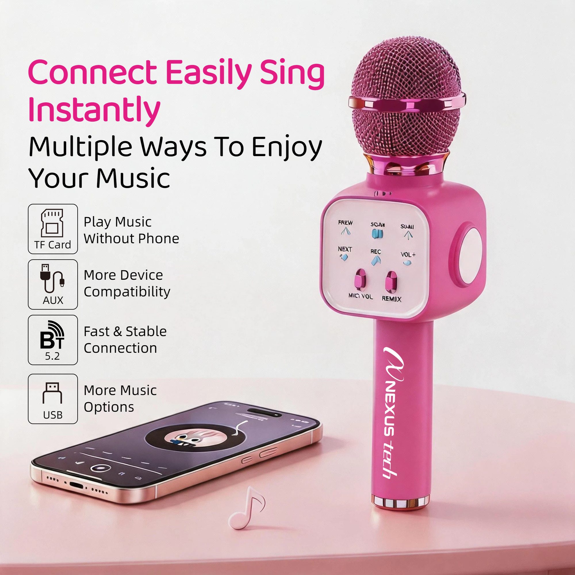 ワイヤレスBluetooth 5.2対応カラオケマイク、ポー - Microphone Capsule のレビューと価格
