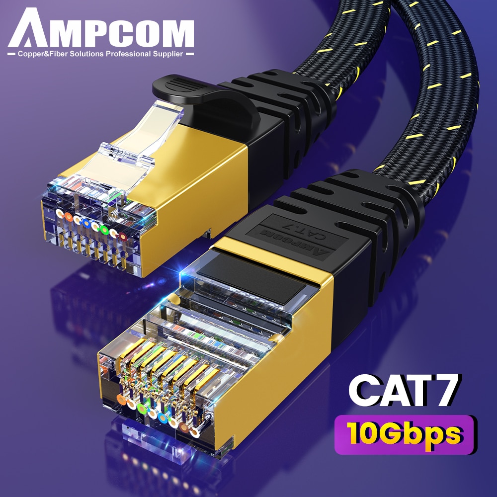 Ampcom cat7イーサネットケーブルフラットランケーブ - Rj45 Jack のレビューと価格