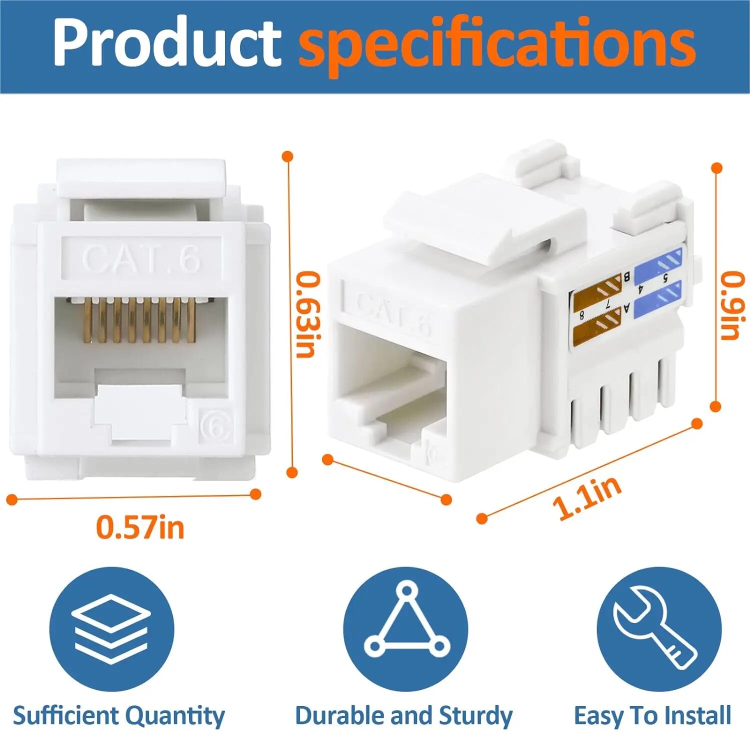 ZoeRax 10 パック RJ45 キーストーン ジャック - Rj45 Jack のレビューと価格