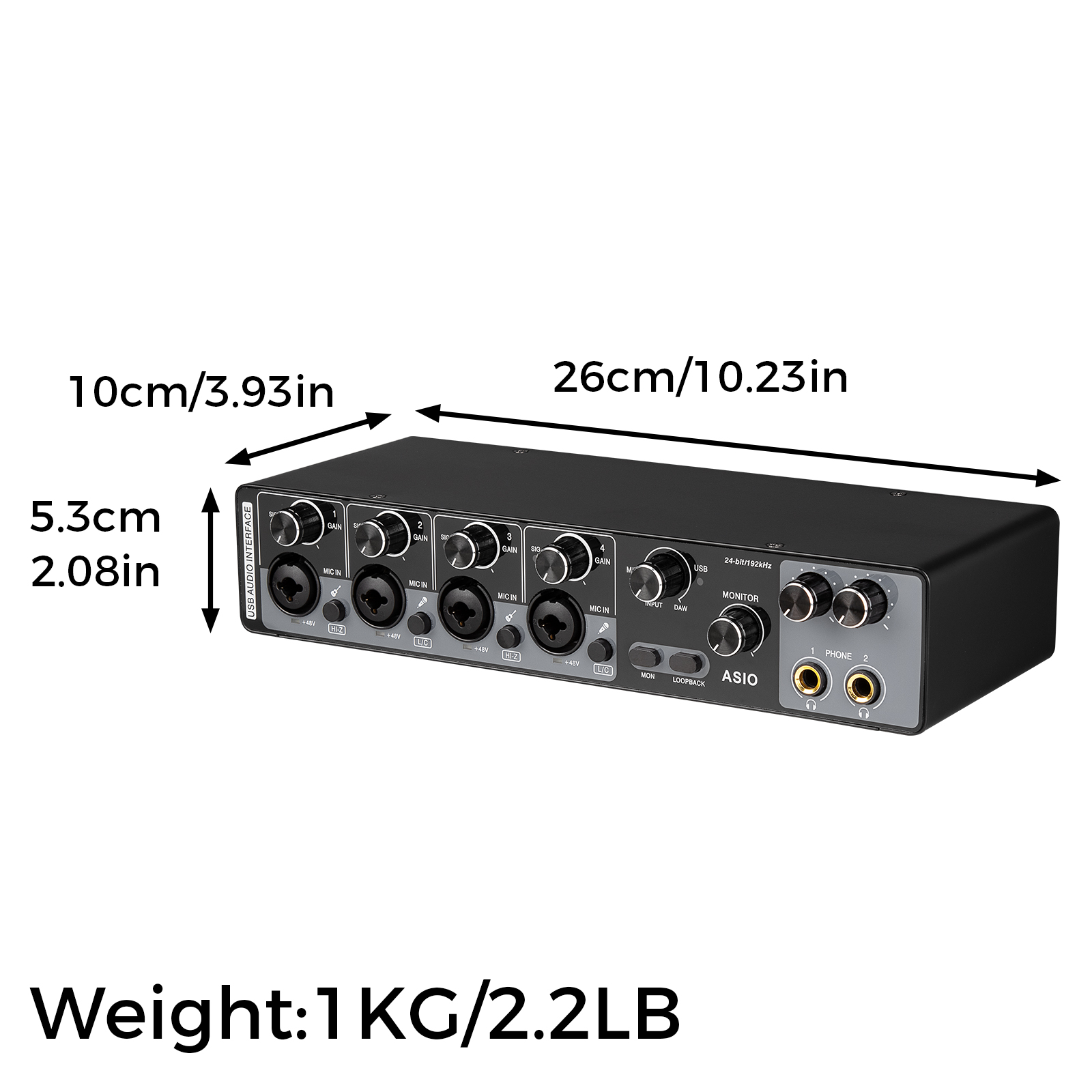 工場価格 MQ44 プロフェッショナル 24bit 192k - Audio Interface のレビューと価格